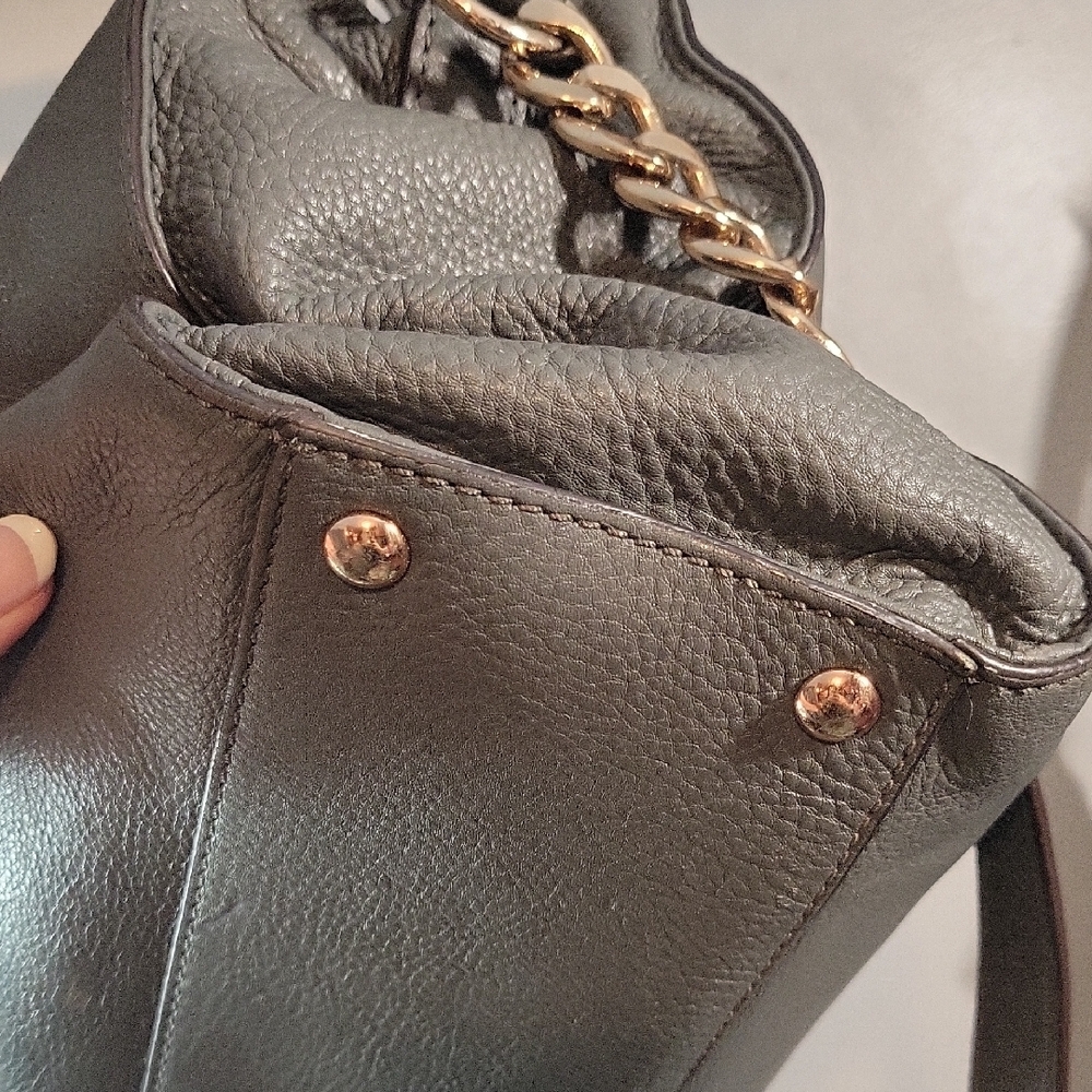 Michael Kors Gray Satchel with Gold Accents - Picture 5 of 13